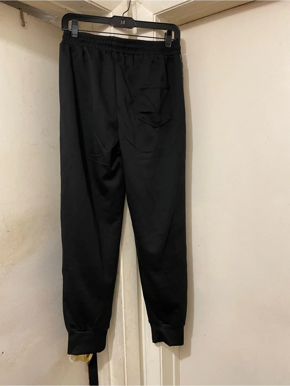 Black Jogger Pants Size S Sport Graphic Zip Pockets Drawstring NWT